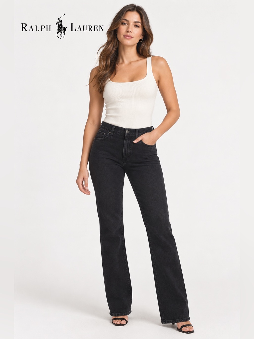 Women Polo Jeans Company Ralph Lauren Corduroy pants black boot cut size 12